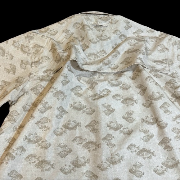 Weatherproof Garment sz L Men's Desert Grass Fish button fishing vented Shirt - Picture 6 of 10